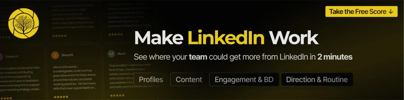LinkedIn banner designed for Jake Woods