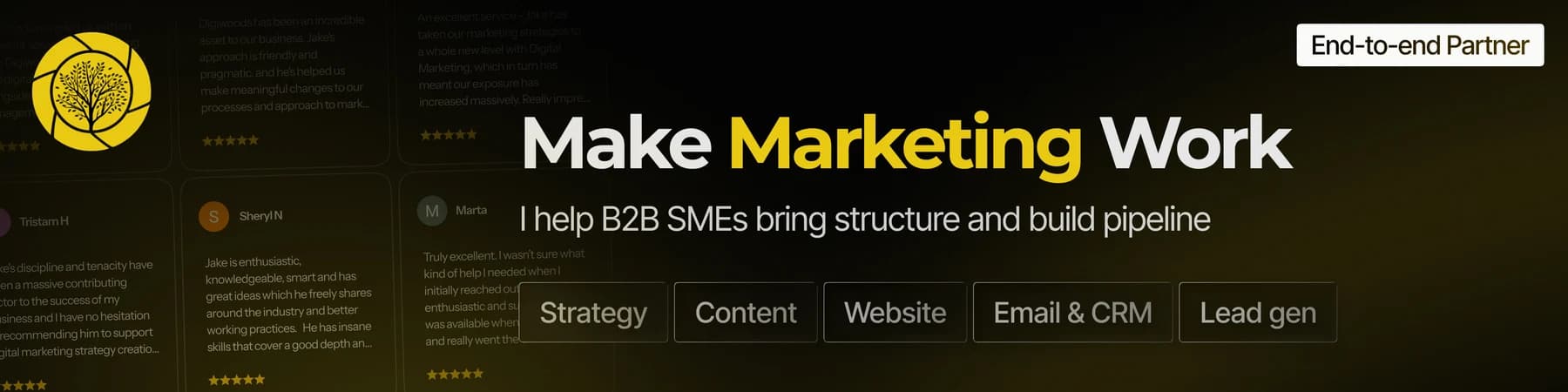 LinkedIn banner designed for Jake Woods